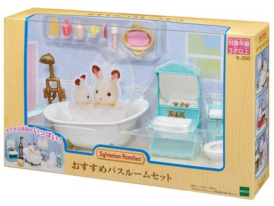 Мебель Sylvanian Families ST Mark Возраст 3 и Игрушка Sylvanian EPOCH [Набор для ванной] SE-200 Сертифицировано, Вверх, Кукольный домик, Семьи,