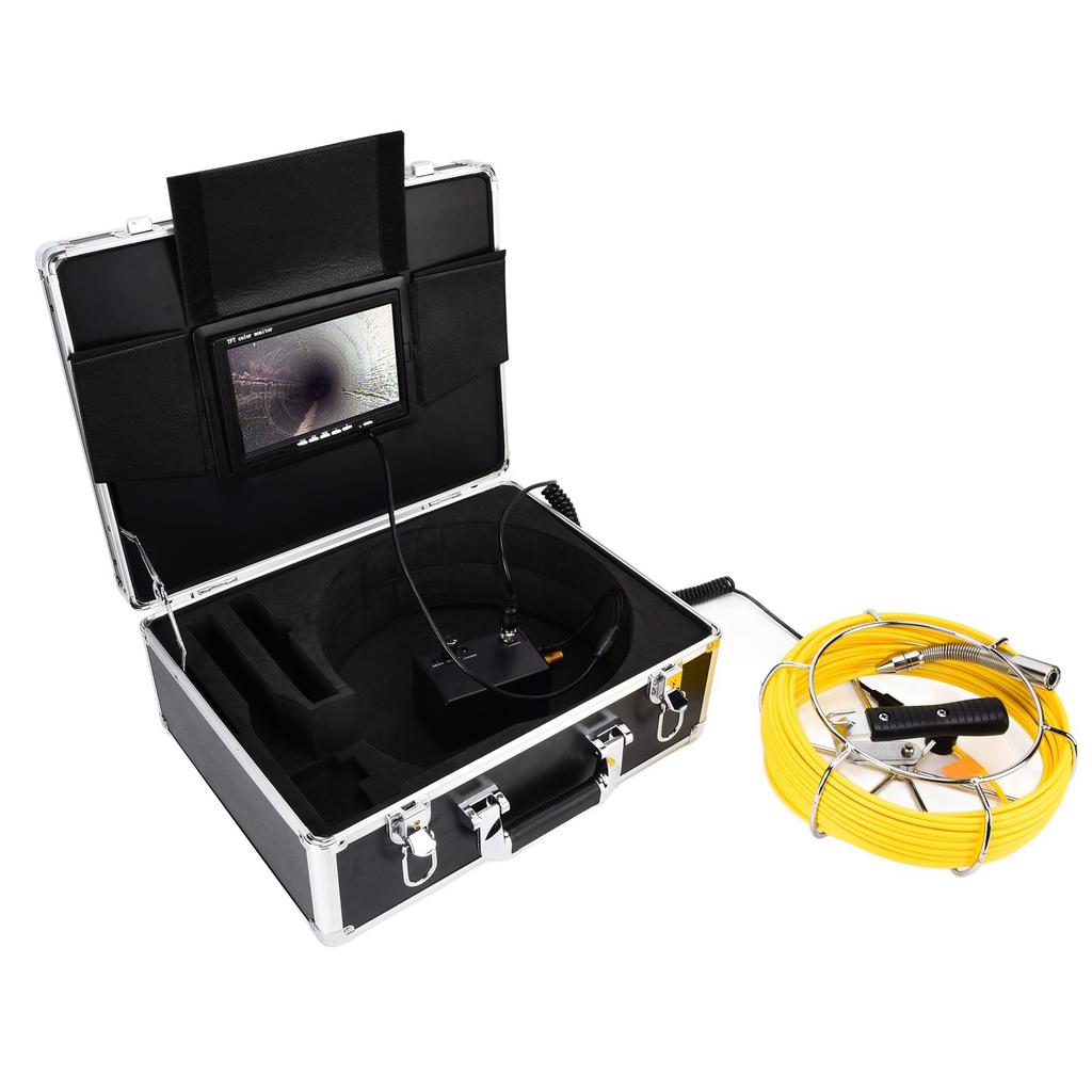 7in LCD 512HZ Pipeline Inspection Camera with 12LED High Definition Pipeline Endoscope for