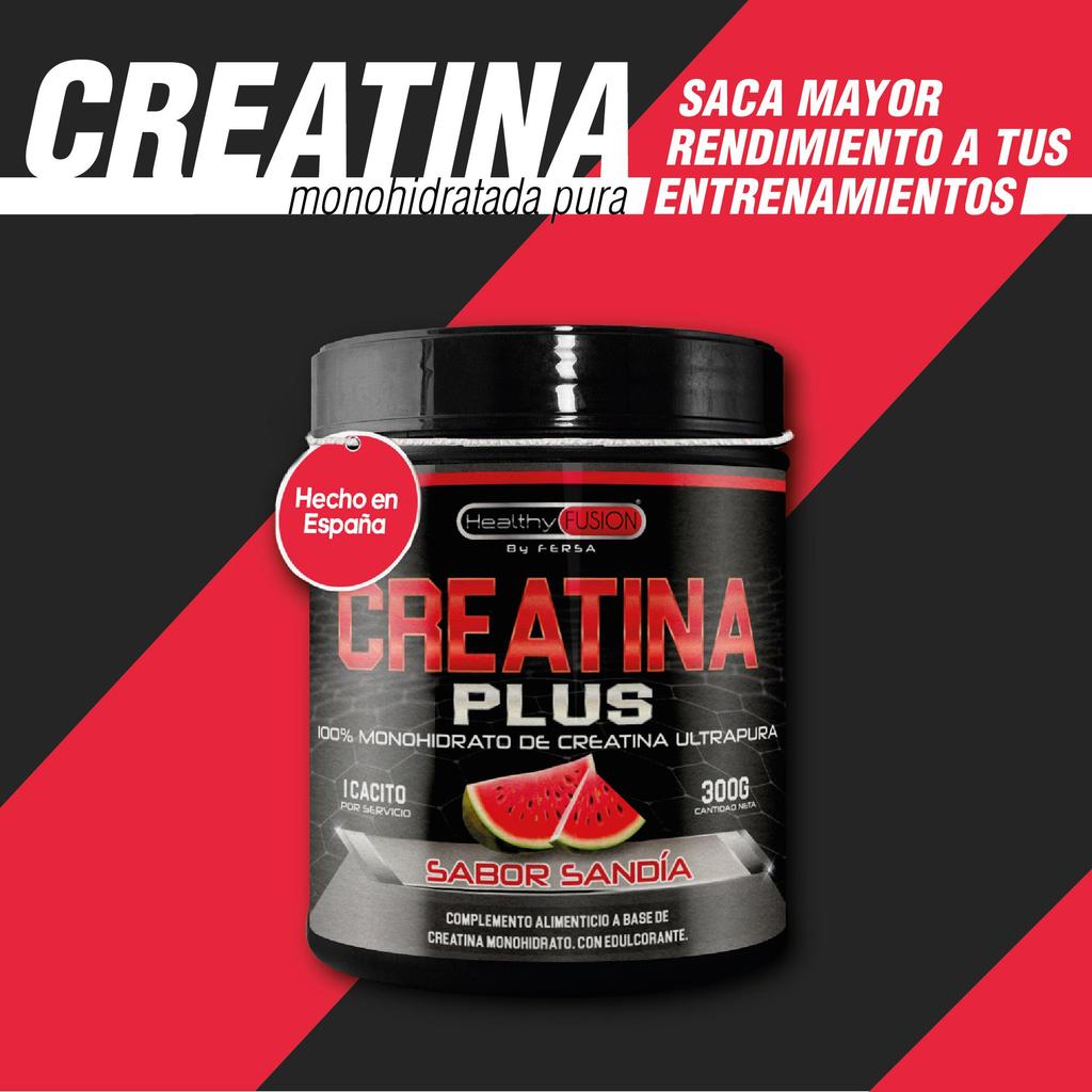 Healthy Fusion Creatine Monohydrate Powder | No Additives | Promotes Muscle Growth and Increases Physical Performance | 300g Watermelon Flavor