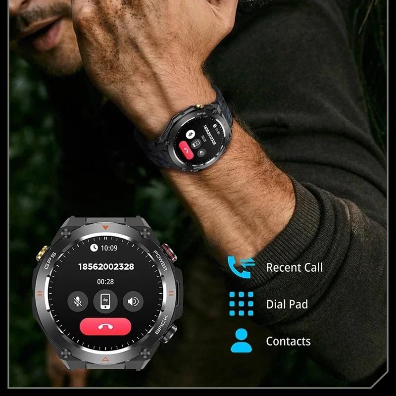 SACOSDING SA207 GPS Sports Smart Watch Compass Flashlight Outdoors 1ATM Waterproof HD Bluetooth Call Voice Assistant Smartwatch