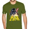 Футболки с надписью «May The Pugs Be With You» для парней, свободная футболка, мужская готическая футболка в стиле аниме, модная брендовая винтажная футболка