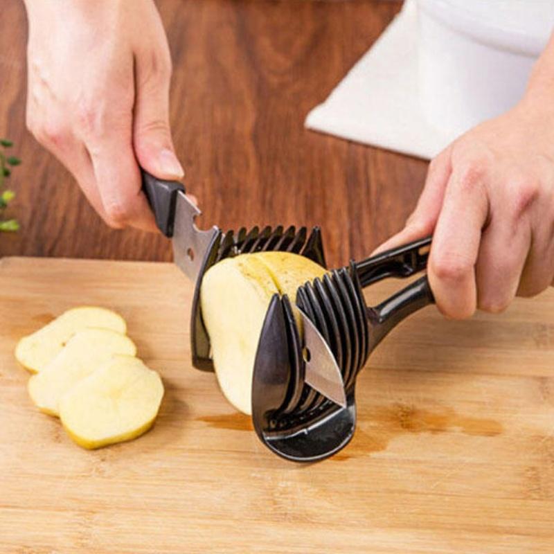 Пластиковые ломтики картофеля, измельчители томатов, инструменты для фруктов и овощей, держатель для резки лука и лимона