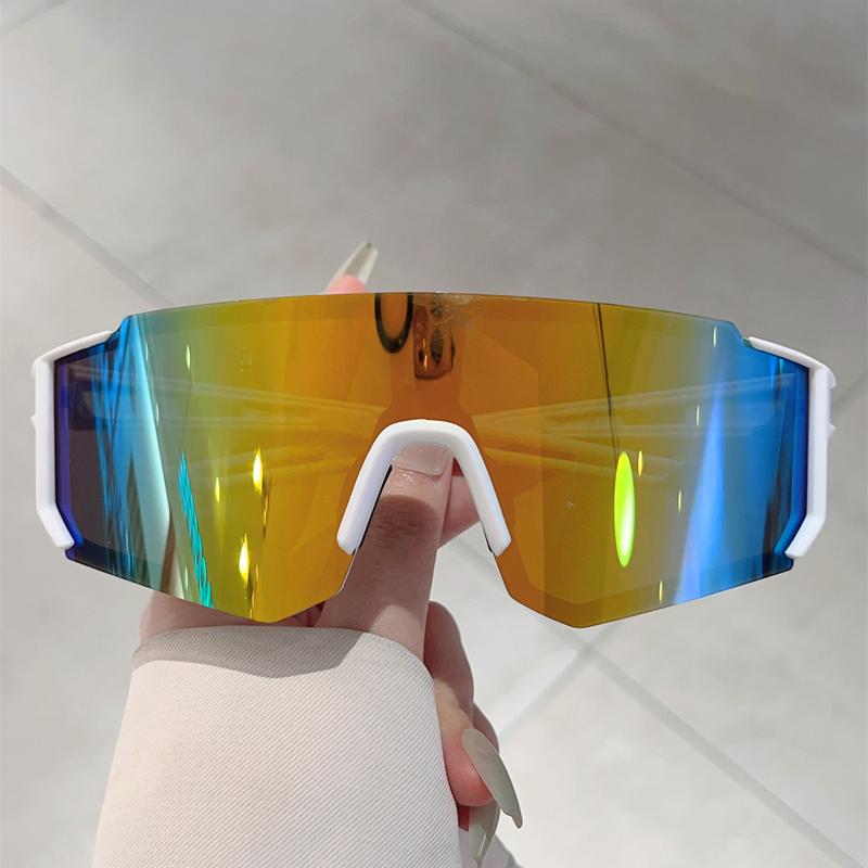 Оверсайз спортивные очки мужские модные зеркальные для активного отдыха, велосипедные солнцезащитные очки женские, облегающие, с защитой от УФ-лучей