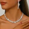 Cross-border hot-selling claw chain rhinestone necklace earrings set four-piece woven neck chain collarbone chain dinner accessories women