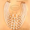Kymyad Наборы Имитация Жемчуга Многослойное Ожерелье Серьги Набор Для Женщин Бижутерия Statement Ожерелье Набор