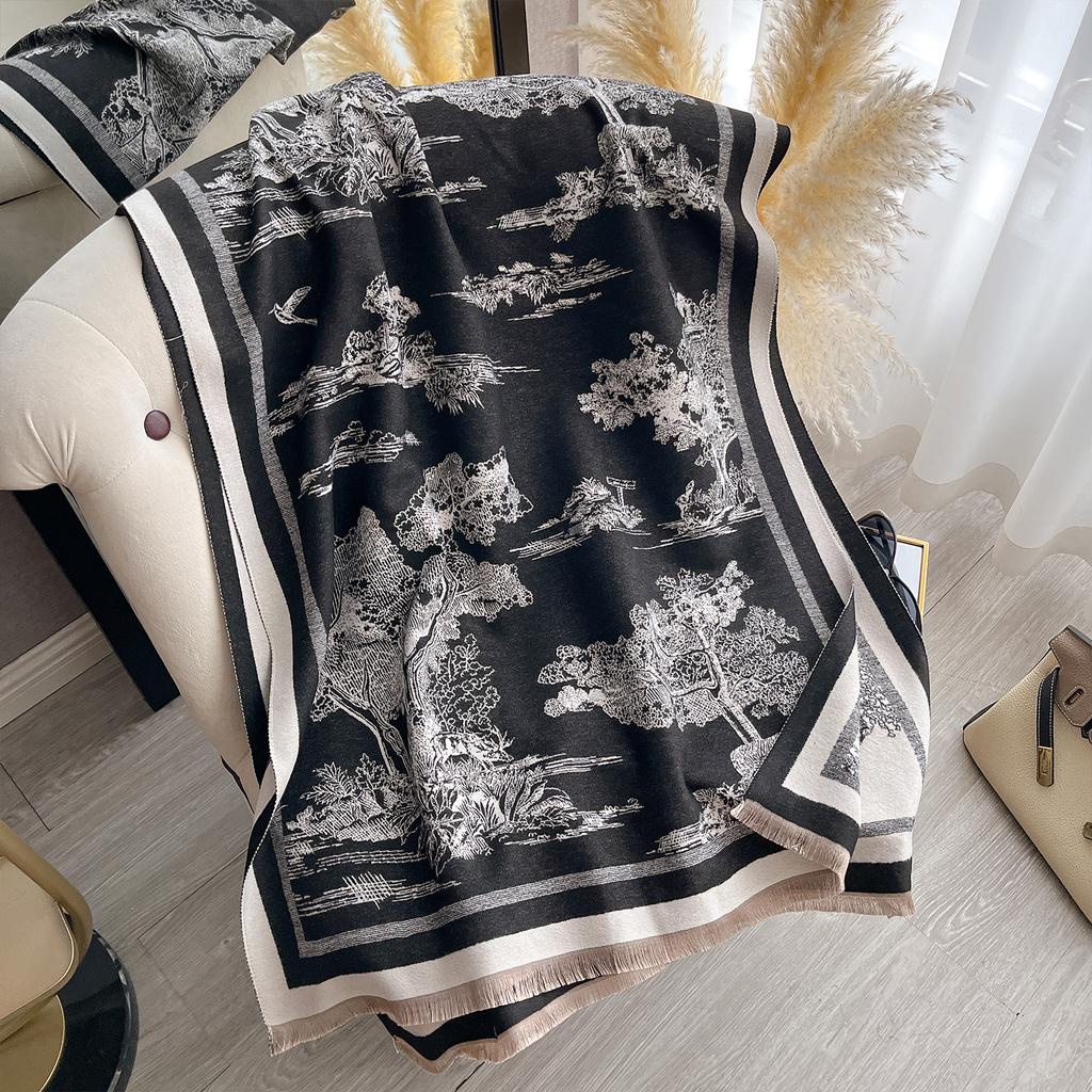 Luxury Winter Scarf Women Cashmere Warm Pashmina Brand Foulard Female Shawls Wraps Thick Soft Bufanda Poncho Scarves Stole