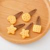 1/4Pcs Creative Girls Cute Biscuit Hairpin Simple Cookie Shape Side Top Hair Clip Headdress Hair Ornament Hair Accessories