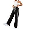 New EU & US Style Black Elastic Waist Straight-Leg Sports Pants - Women's Autumn/Winter Casual Trousers