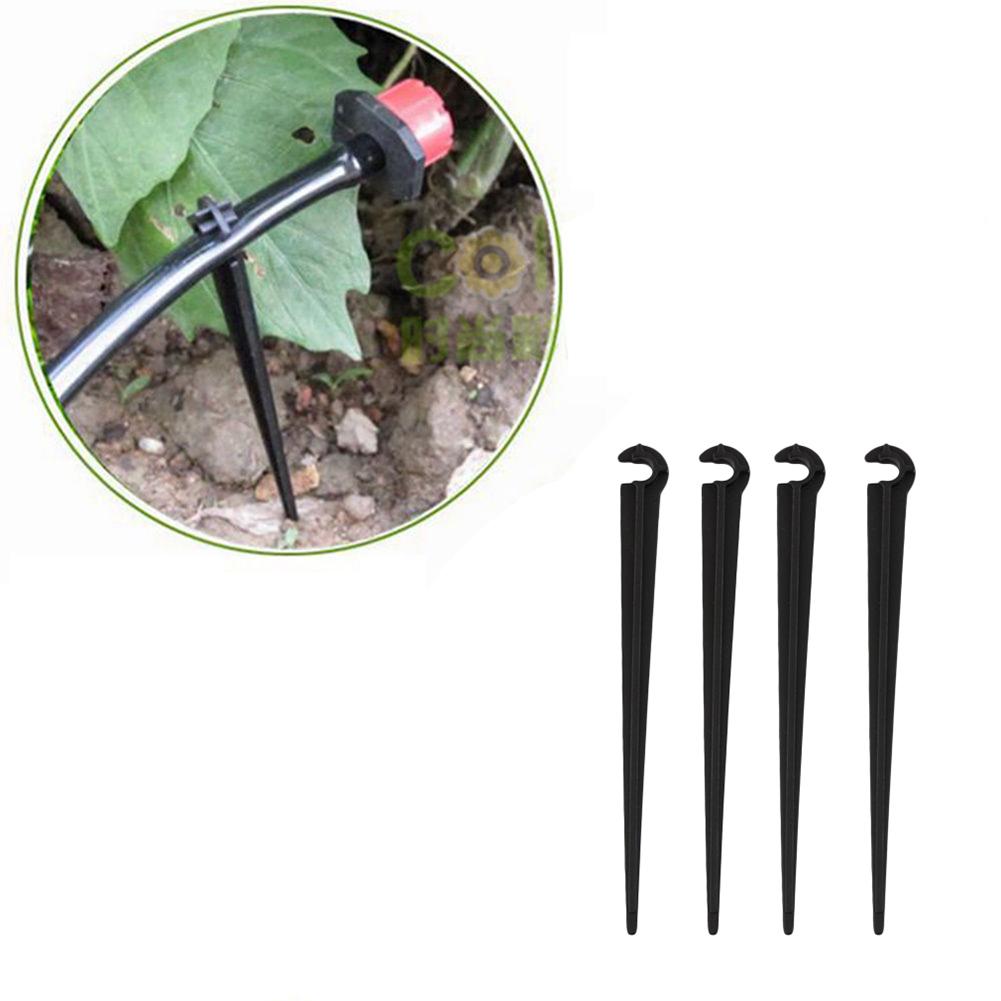 50Pcs Irrigation Drip Support Stakes C- Shape Fixed Stems Holder Bracket for 4/7mm Drip Irrigation Pipe Inserting Ground