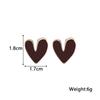 Серьги-гвоздики в форме винно-красного сердца, Нерегулярные корейские модные женские маленькие серьги с эмалью Sweet Love