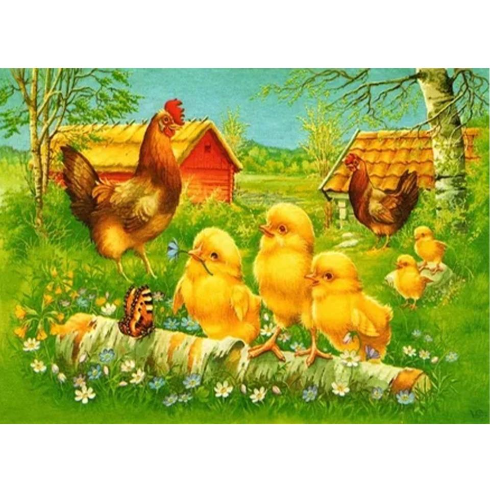 Алмазная картина курица полный круг квадрат 5DDIY алмазная вышивка животное крест вышивка набор мозаичное искусство украшение дома