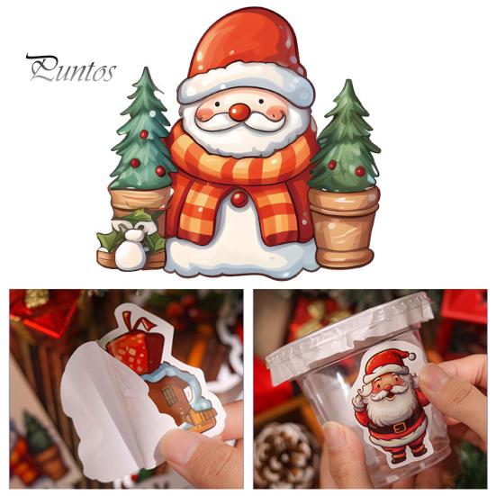 50 шт./пакет, рождественская наклейка, неповторяющаяся самоклеящаяся водонепроницаемая съемная крышка телефона, ноутбук, скрапбук, наклейка для поздравительных открыток, принадлежности для самостоятельного изготовления