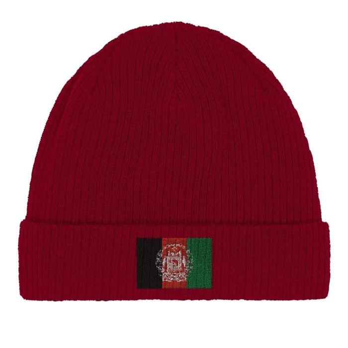 Bonnet - Afghanistan - Rouge - 100% Coton - Taille Fixe - Broderie Personnalisée