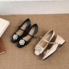 Camellia High Heels for Women Mary Jane Thick Heels Single Shoes for Women 2025 Spring Commuter Style Light Mouth Shoes Children's Fashion