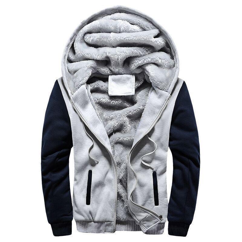 2026 Korean Men's Sports Plus Velvet Hooded Jacket: Thickened Autumn/Winter Sweater and Baseball Uniform
