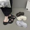 Thick-soled Heightening Slippers Women's 2025 New Summer Outer Wear Ultra-light Stepping On Shit Hollow Open-toed Non-slip Slippers