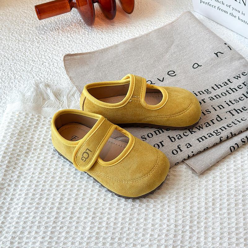 New French-style retro sweet puff shoes, spring collection, Mary Jane leather shoes for girls, with Velcro straps, versatile and easy to match