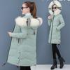 Зимний теплый пуховик для женщин средней длины, утолщенный теплый воротник, хлопковая куртка, хлопковая куртка