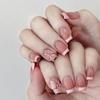 24 Pcs French Wearing Nail Piece Removable Butterfly Nail Patch Small Short T Fresh Nail Piece Gradual Change Nail