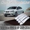 Для Seat Ibiza MK4 6J 6P 2009-2016 2010 2011 2012 2013 2014 наклейки украшения хромированная крышка дверной ручки ремонт автомобиля