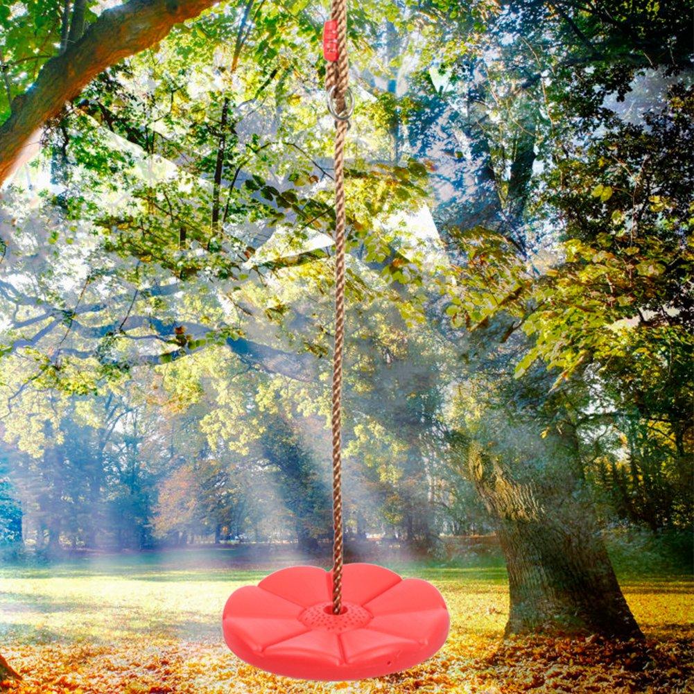 Climbing Rope Tree Swing Indoor Outdoor Disc Hanging Seat Playing Equipment Children ToysRed