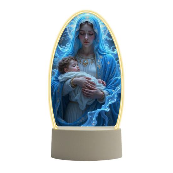 Guadalupe Virgin Prayer Lamp USB Powered Warm Light Soft Glow Catholic Night Light LED Religious