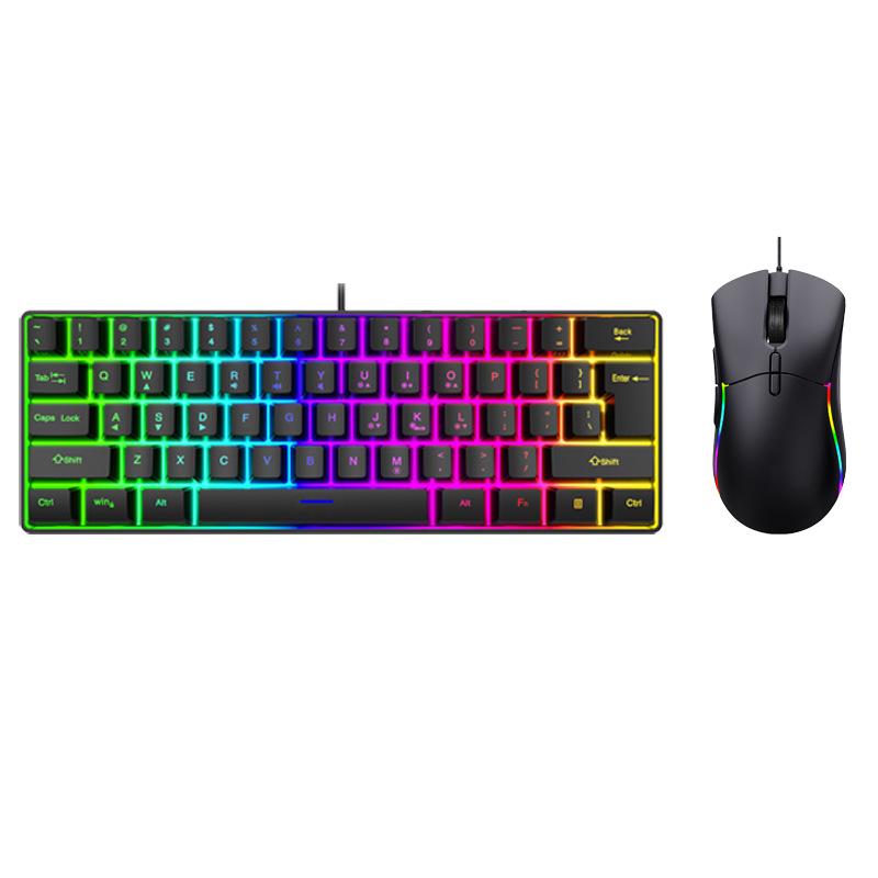 61-клавишная RGB проводная игровая клавиатура с механическим ощущением