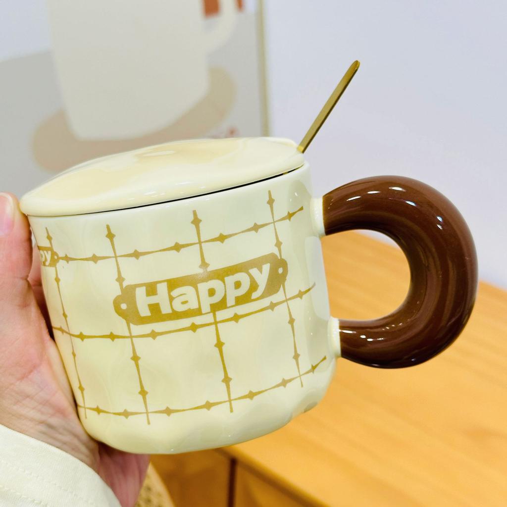 Соломенное стекло из боросиликатного стекла с крышкой и изображением животных, большая емкость для воды, для девочек, высокая термостойкость, простой подарочный набор чашек