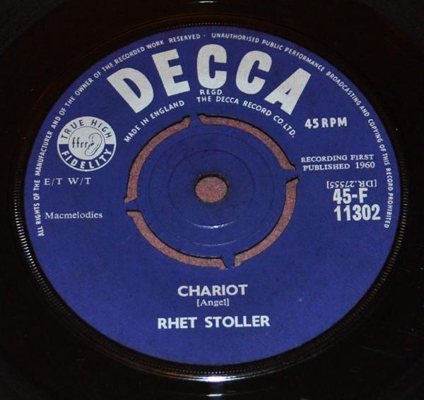 7inch Record RHET STOLLER - Chariot / Night Theme 45F11302 Decca 1960 UK Rock Used