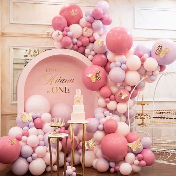 Guirlande de Ballons - Non spécifié - 114 pcs - Rose Rouge Violet - Latex - Décoration Fête