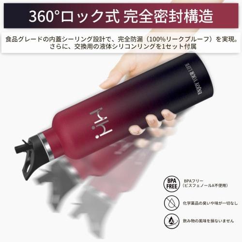 BOONSHAK 1000ml Stainless Steel Water Bottle with Straw, Carbonated, Direct Drinking, Double-Walled Design, Leak-Proof, Keeps Drinks Hot or Cold, 1 Li