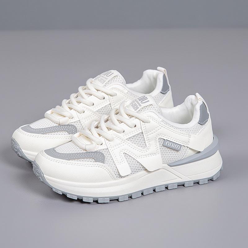 [Customized] Spring Thick-soled Versatile Dad Shoes Mesh Breathable Casual Shoes Women's Soft-soled Student Running Sports Shoes