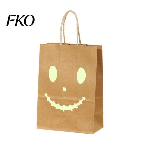 Pumpkin Ghost Pattern Goodie Bag Halloween Candy Bags with Luminous Prints, Thickened Sturdy Paper Favor Gift Bags, Trick or Treat Party Favors