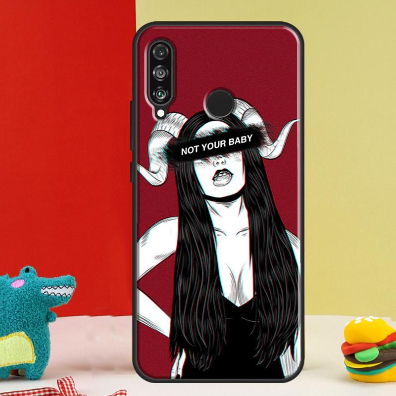 Чехол 'Дьяволица' для Huawei Nova 5T 9 10 SE 12i 12s 11i Y91 Y90 Y60 Y70 Y72 Y61 P60 P30 Pro P20 P40 Lite