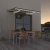Retractable Awning - vidaXL - 350x250 Cm - Cream - Aluminium - Solar LED
