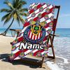 Custom Name Personalized Club Deportivo Guadalajara Print Beach Towel, for Trip Camping Beach Party Home Decor, Birthday Gift for Family & Friends