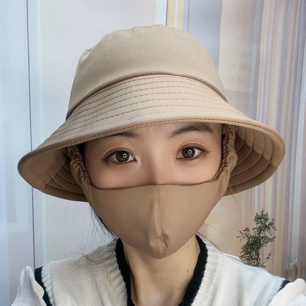 With Mask Agricultural Work Hat Bucket Hat Dust Mask Hat Fisherman Hat Protect Neck Anti-uv Four Seasons Sunscreen Hat