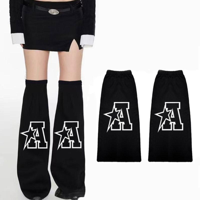 Women's Flared Leg Warmers Girls 80s Harajuku Punk Knee Highs Leg Socks Preppy Stockings Gotik Clothes Streetwears