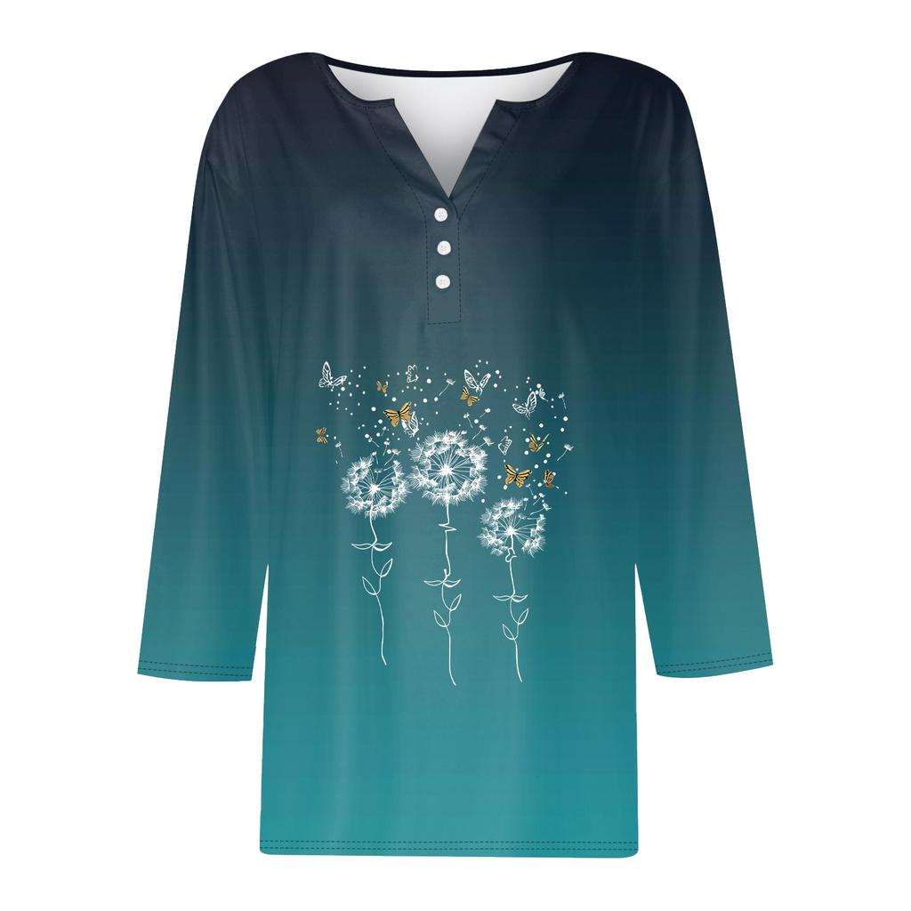 Женский модный и повседневный пуловер с рукавом семь четвертей и популярным принтом