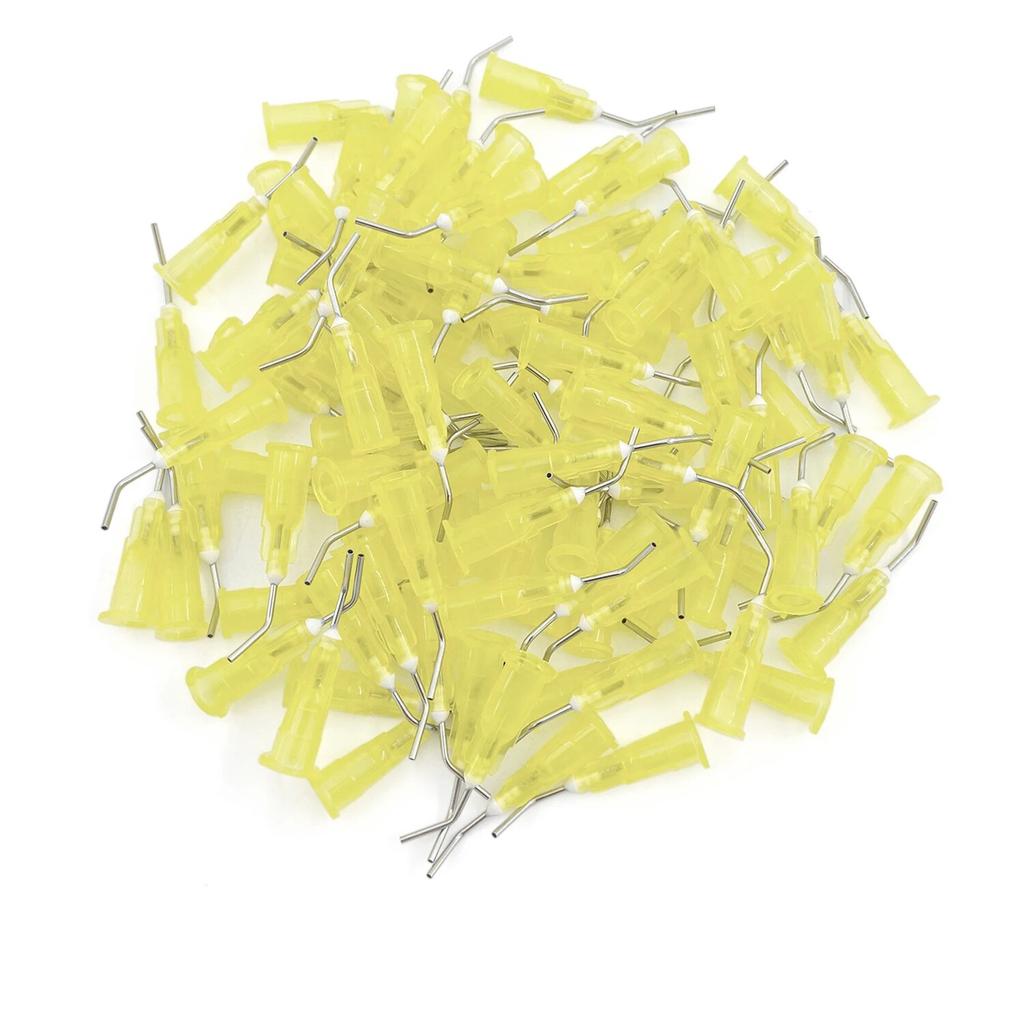 Pre Bent Dispensing Dental Tip Etchant Resin Flow Composite Needle Tip Disposable Applicator Dental Material Delivery 100 Pcs