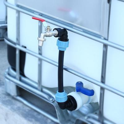 Комплект переходников для IBC-контейнера, кран 3/4" для бака, емкости для дождевой воды, IBC, гусак, выходной кран