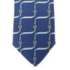 Used HERMES tie Belt Pattern silk Blue Gentleman