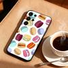 Вкусный Макарон  Цветной Чехол Для Телефона Для Samsung S26,S25,24,23,22,30,21,10,9,Ultra,Plus,Lite,FE Мягкий Черный Чехол