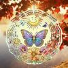 Moon and Butterfly Metal Wind Chime Outdoor Hanging Decor with Vibrant Floral Design Perfect for Christmas Thanksgiving Gift No Electricity Needed