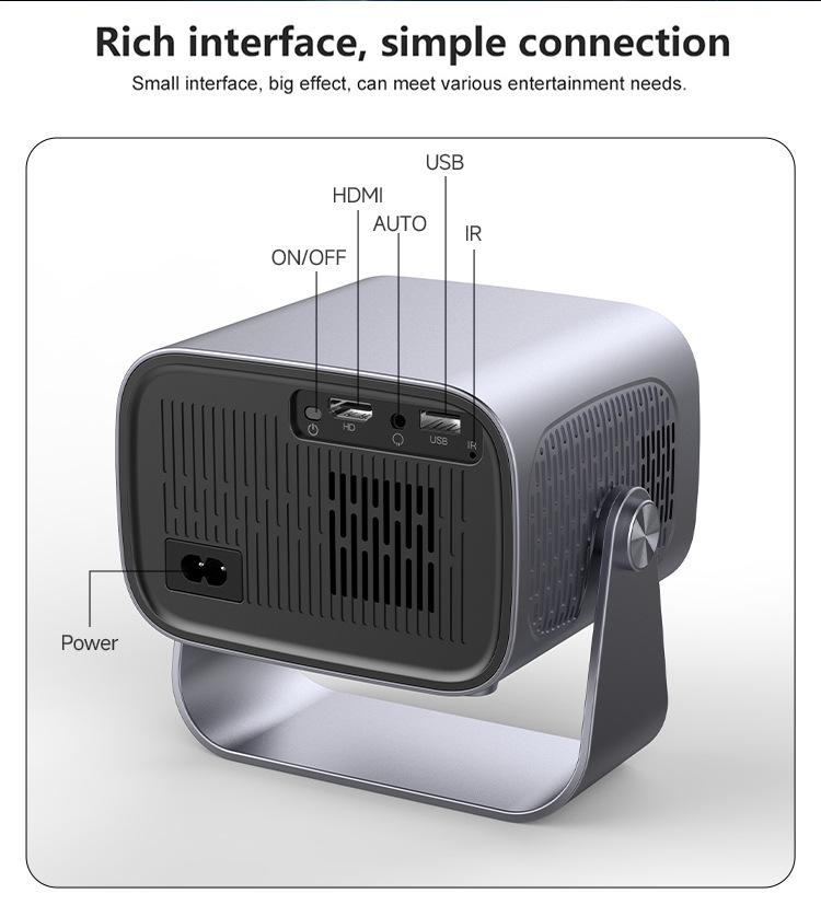 Portable HD Mini Smart Projector with Wireless Screen Mirroring for Home and Office Entertainment
