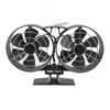 12 Blade Fireplace Fan with Protective Cover Handle Aluminum Circulating Hot Air Double Motors