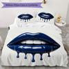 Lips Pattern Bedding uilt Set uilt Cover Pillowcase Home Decoration Birthday Gift (1 * duvet cover + 2 * pillowcase without core)