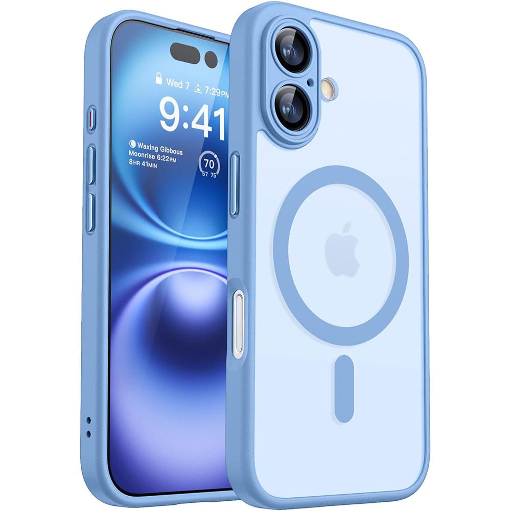 Магнитный роскошный бронированный противоударный чехол для iPhone 16 15 14 13 Pro Max Plus для беспроводной зарядки Magsafe, матовый полупрозрачный чехол из ПК
