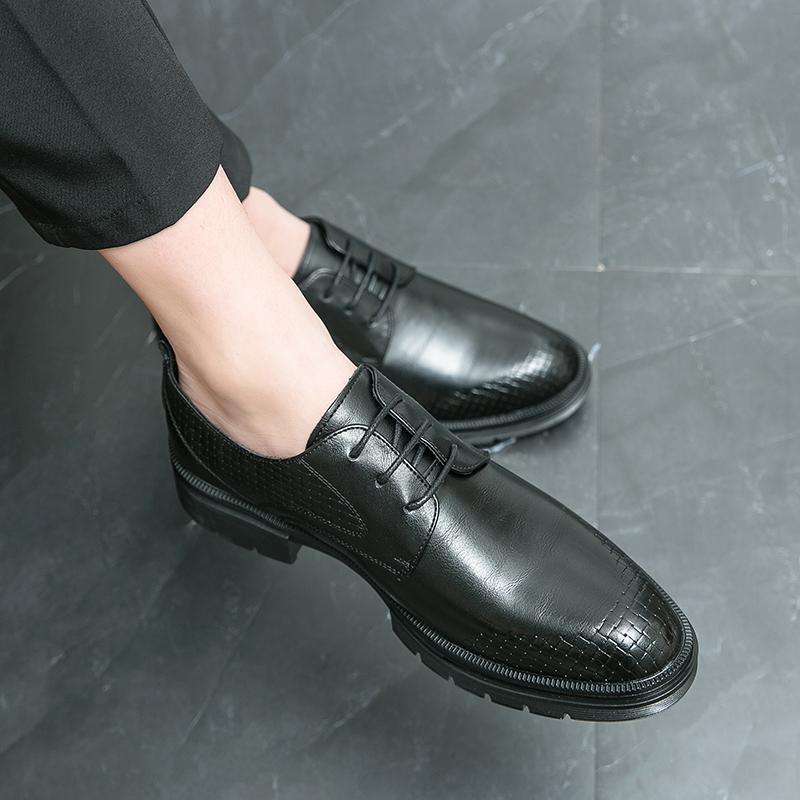 Модная деловая и повседневная мужская кожаная обувь Удобный ретро британский стиль Модная обувь для вечеринки, платья, офиса Свадебная обувь жениха