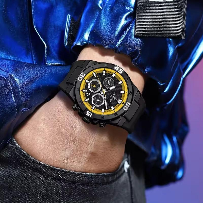 Модные цветные часы с циферблатом для мужчин, роскошные силиконовые часы-хронограф, спортивные водонепроницаемые кварцевые часы для мужчин, Relogio Masculino